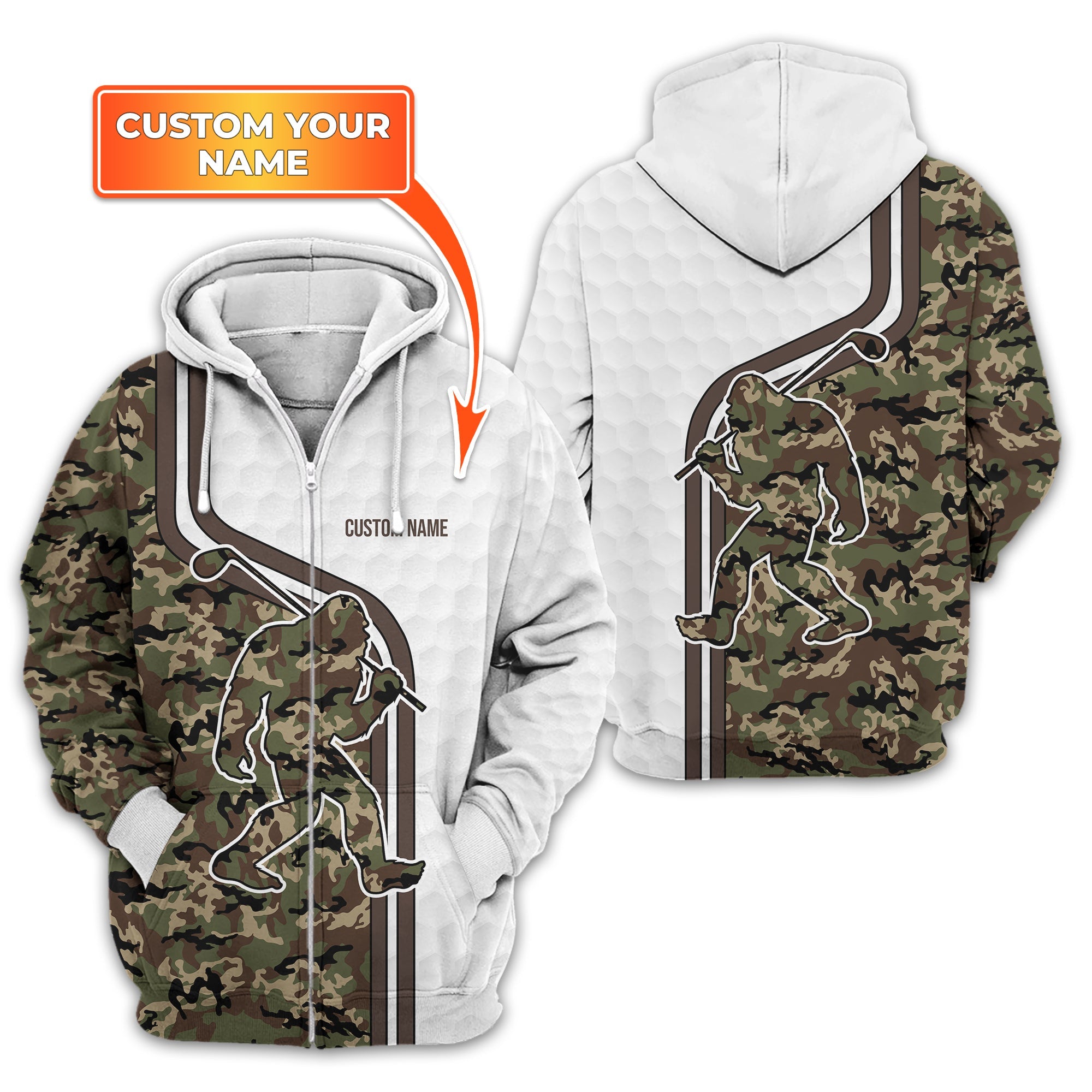 Funny Bigfoot Custom Golf Polo Shirt, Golf Shirt For Men, Gift For Golfers