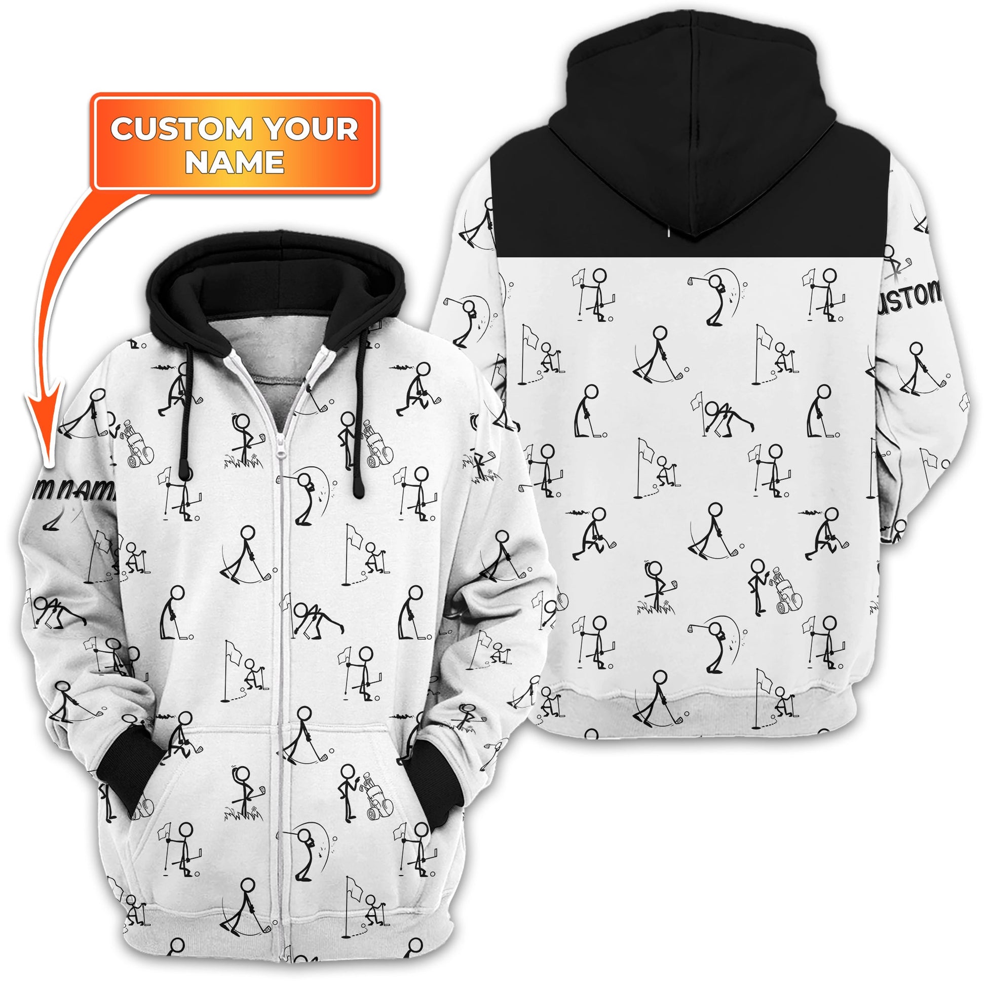 Funny Stick Figure Golf Polo Shirt, Gift For Golfers, Golf Gift For Men