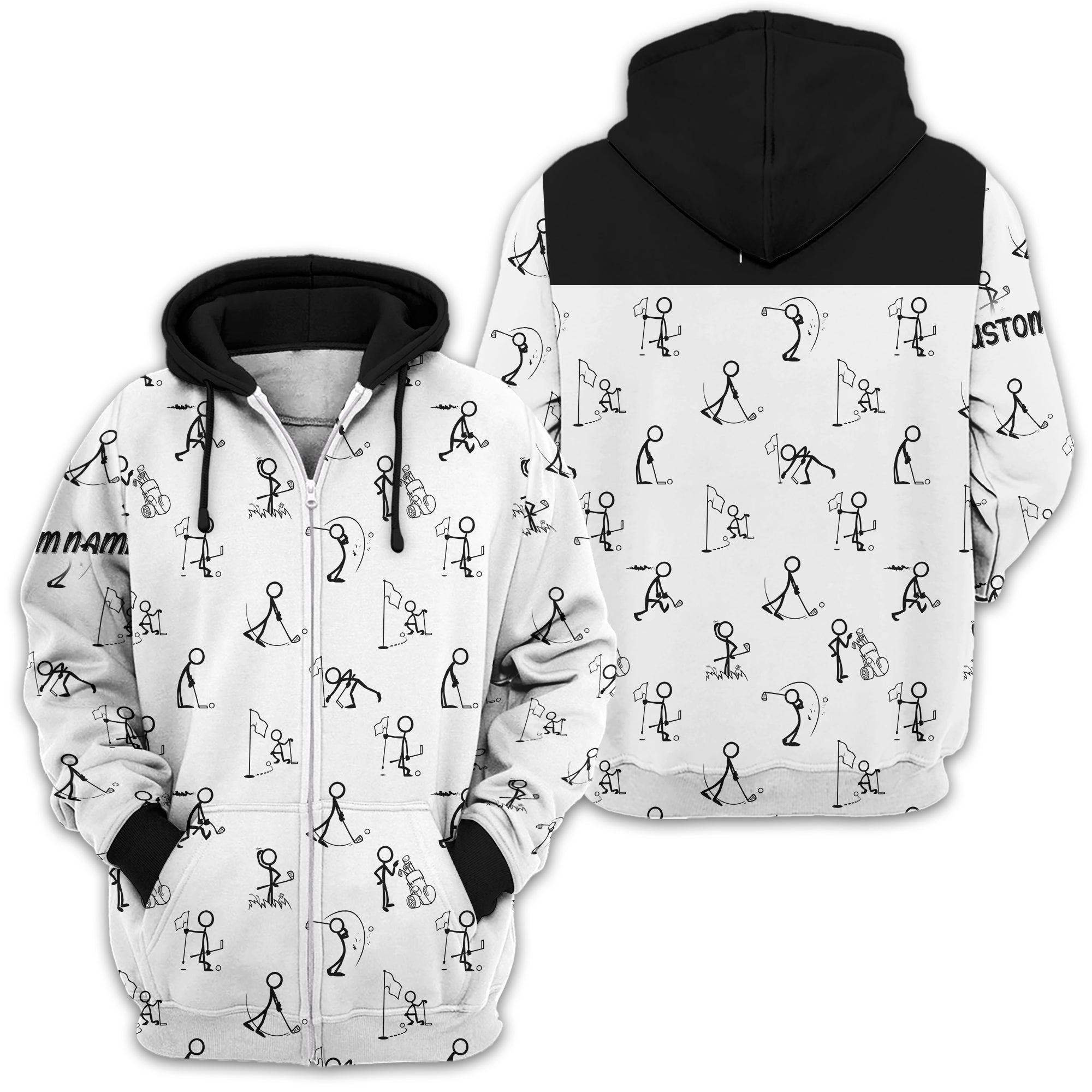 Funny Stick Figure Golf Polo Shirt, Gift For Golfers, Golf Gift For Men