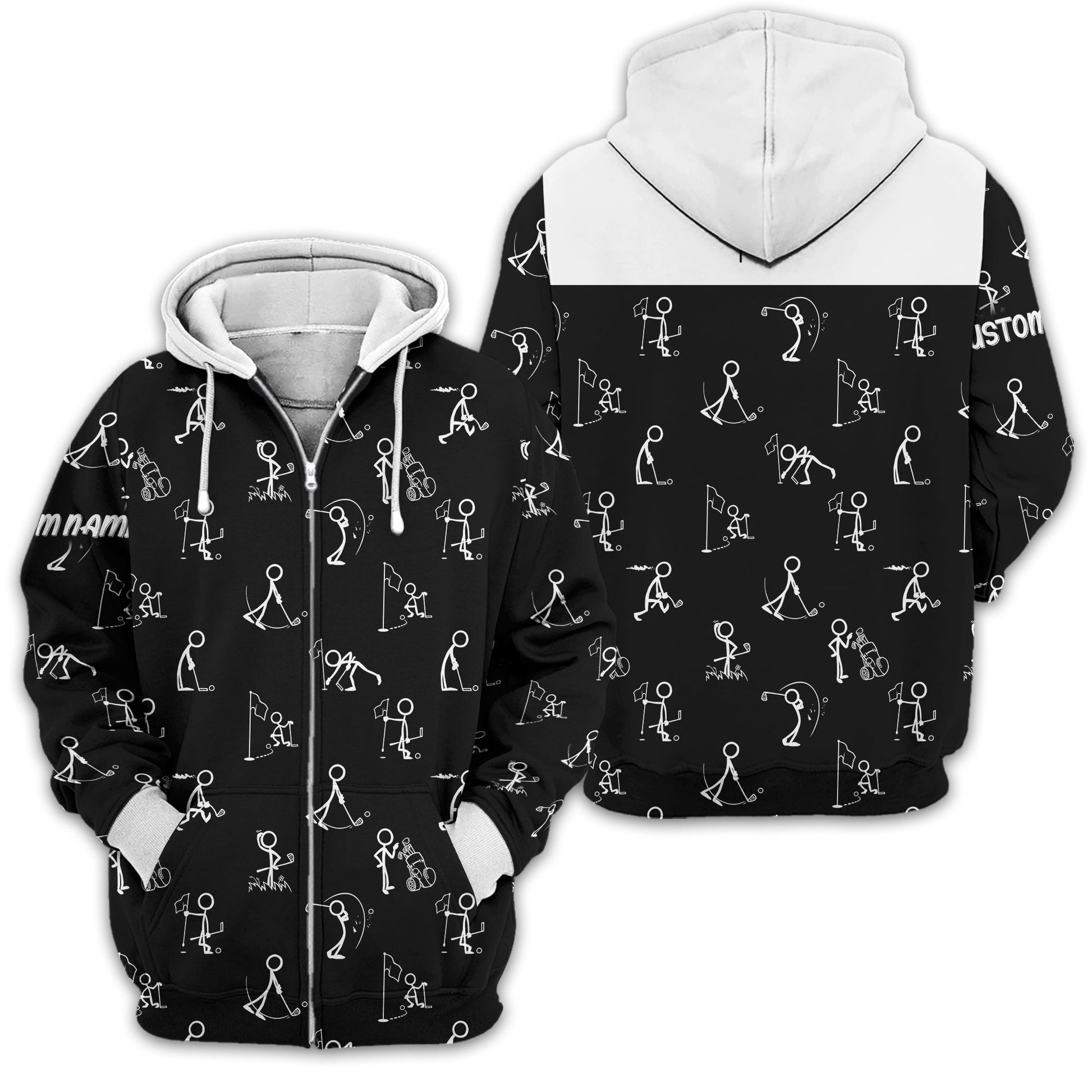 Funny Stick Figure Golf Polo Shirt, Gift For Golfers, Golf Gift For Him