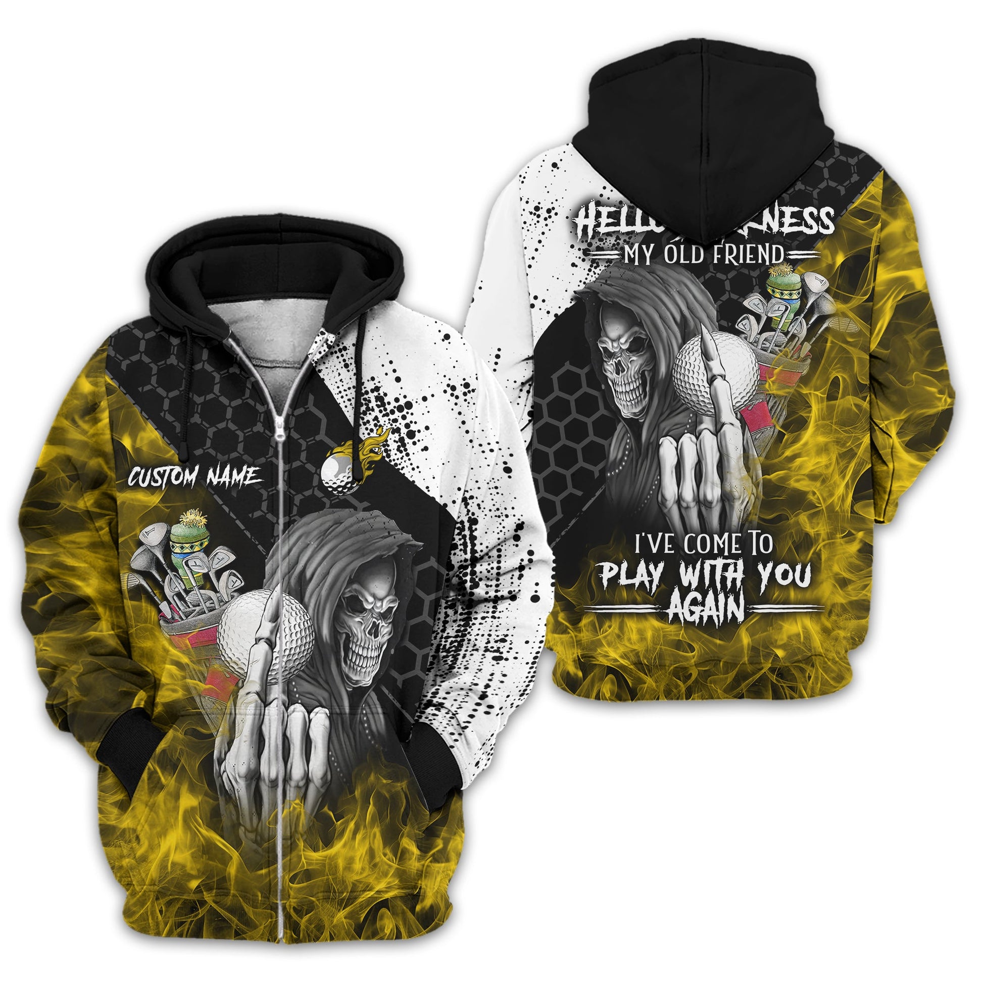 Hello Darkness My Old Friend Custom Golf Shirt, Present For Golfer