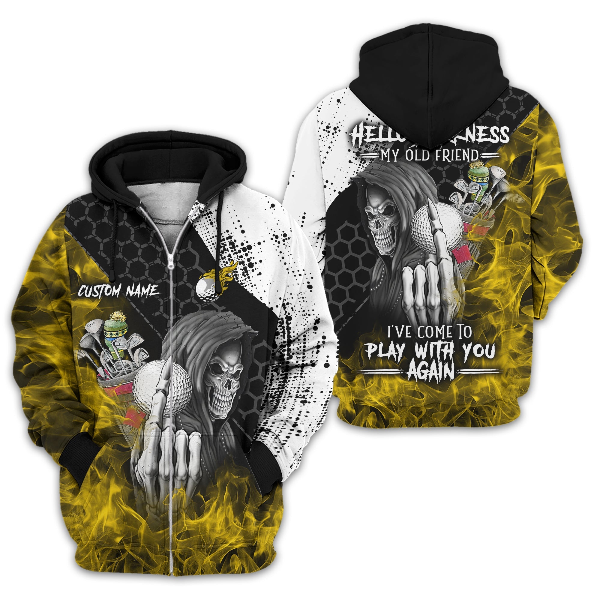 Hello Darkness My Old Friend Custom Golf Shirt, Present For Golfer