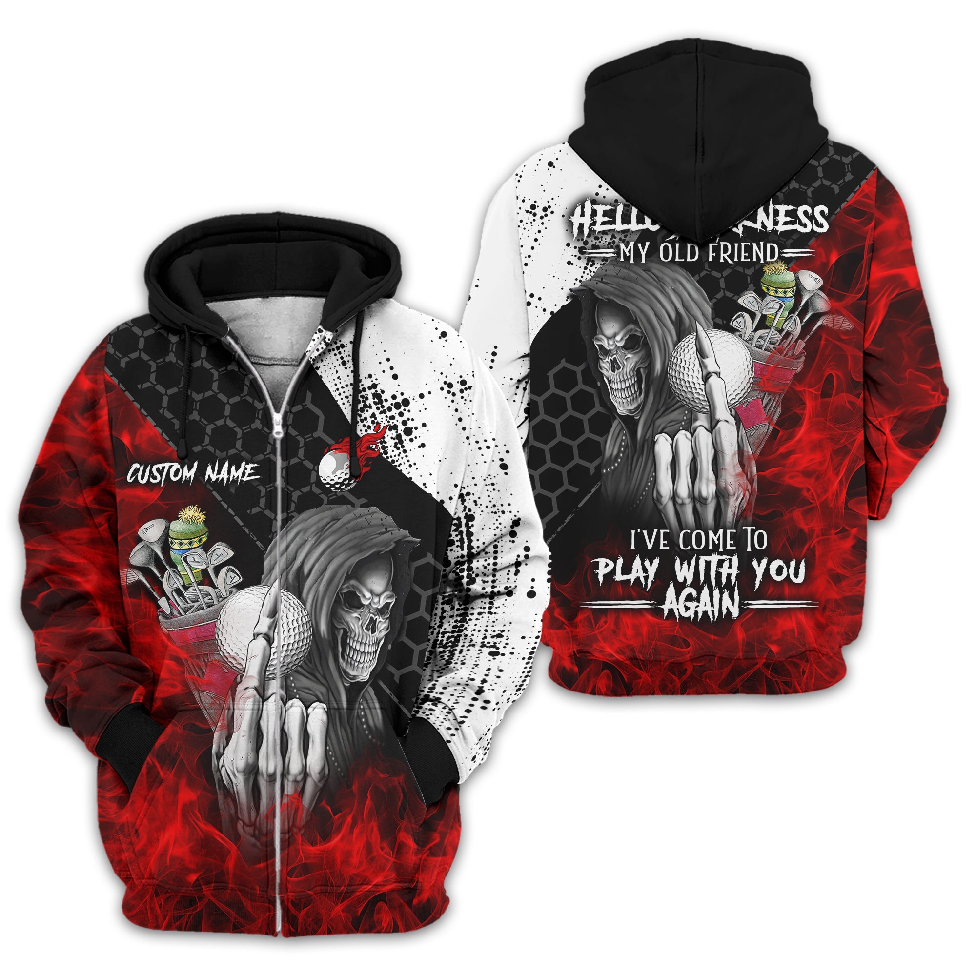 Hello Darkness My Old Friend Custom Golf Shirt, Present For Golfer