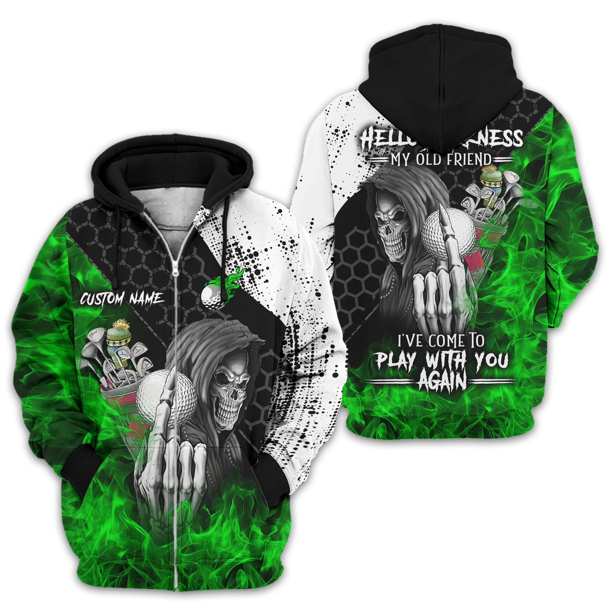 Hello Darkness My Old Friend Custom Golf Shirt, Present For Golfer