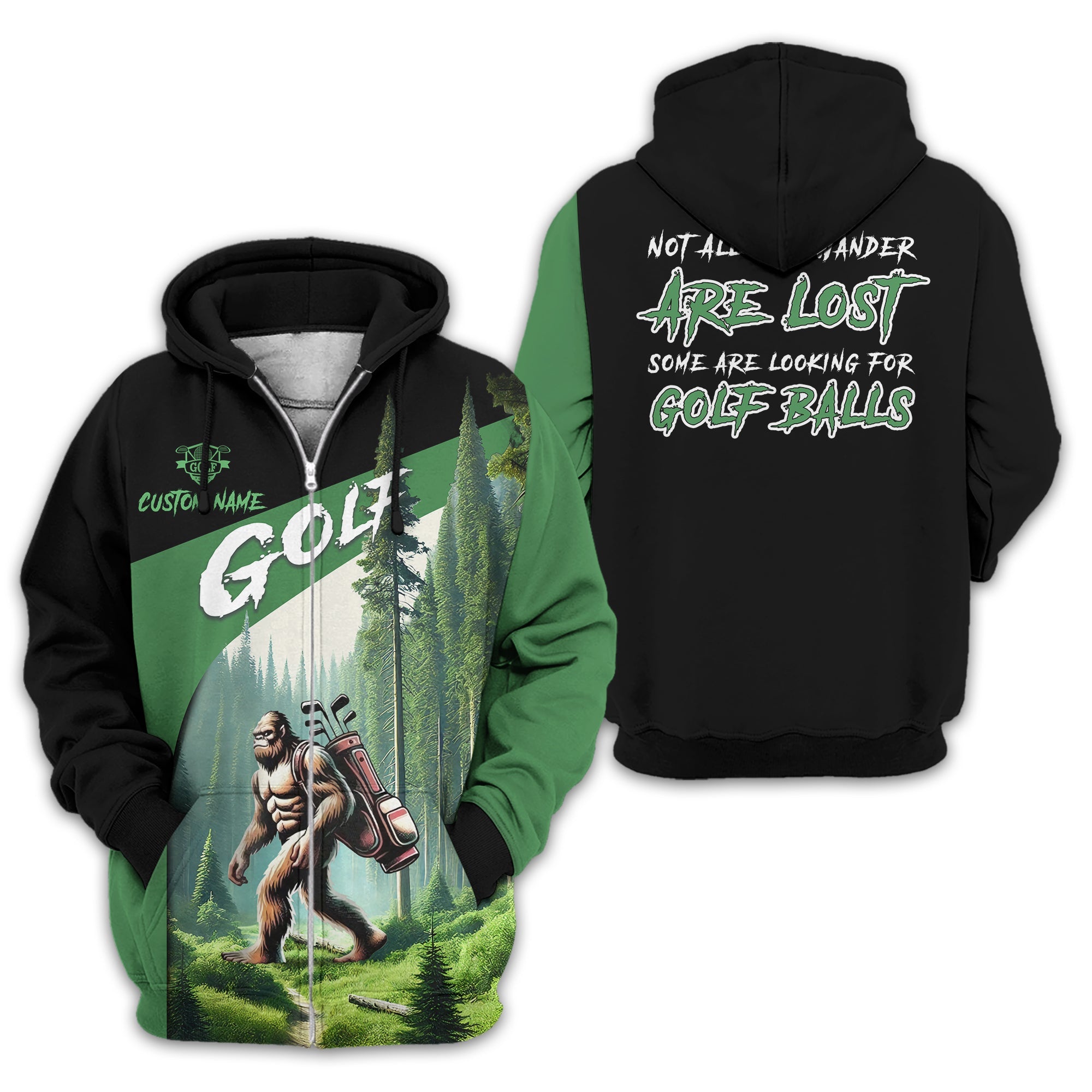 Not All Who Wander Are Lost Bigfoot Custom Golf Shirt, Funny Golf Shirt, Gift For Golfer