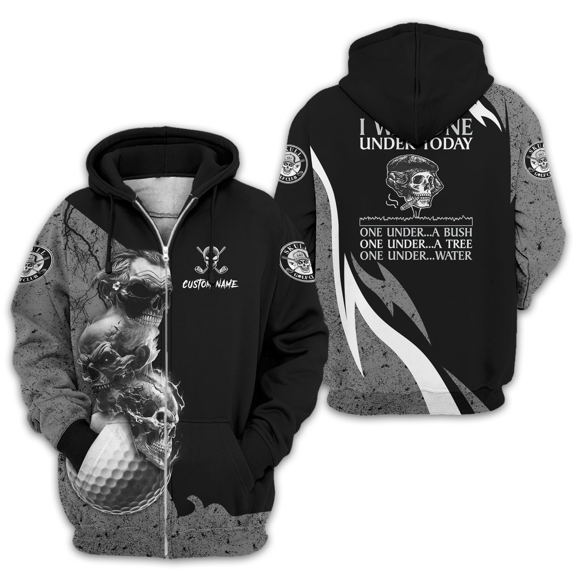 I Was One Under Today Custom Golf Polo Shirt, Skull Golf Shirt, Gift For Golfers, Funny Golf Polo Shirt