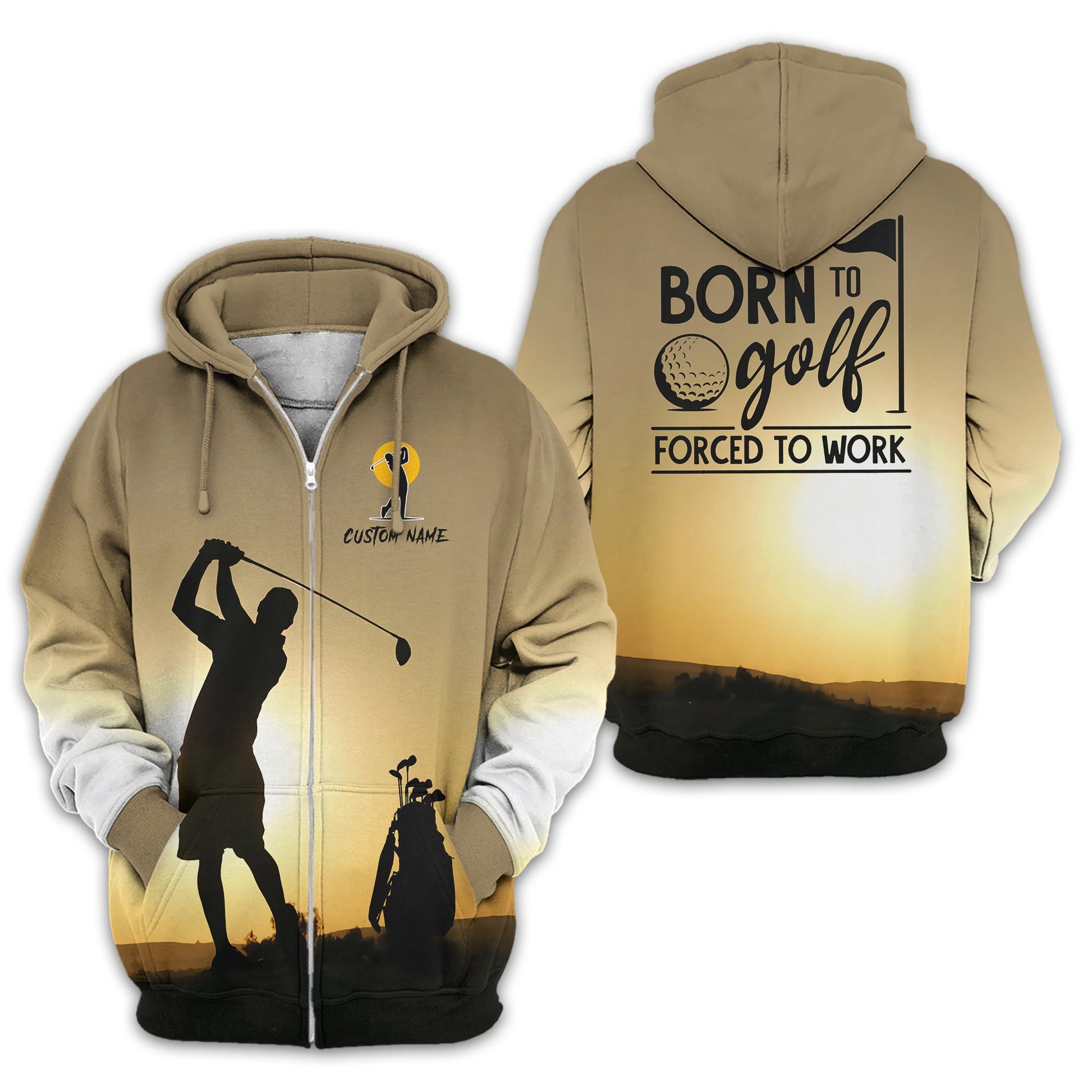 Born To Golf Forced To Work Custom Golf Polo Shirt, Golf Shirt, Gift For Golfers