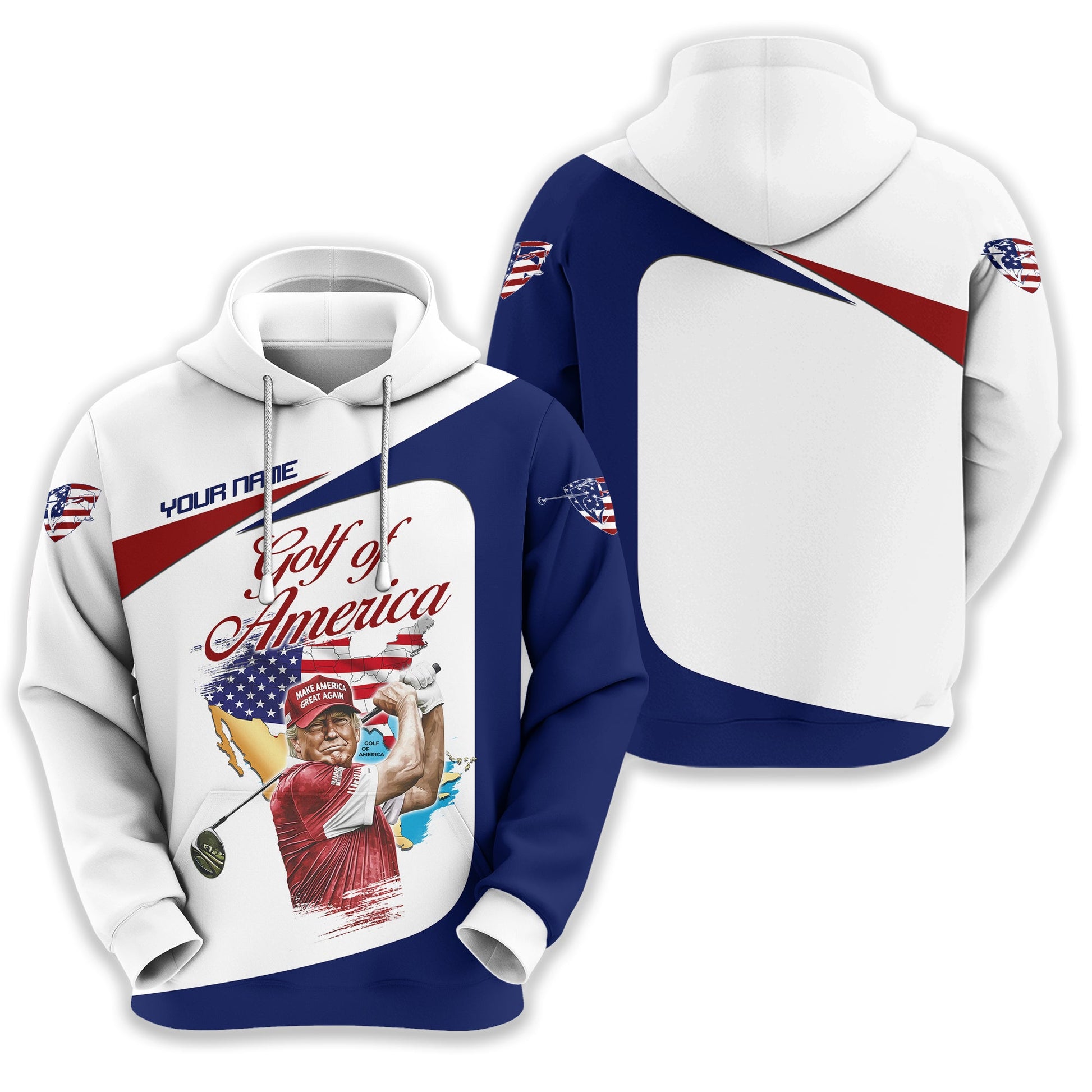 Trump Golf Of America Custom Men's Golf Polo Shirt, Golfing Apparel, Gift For Golfers