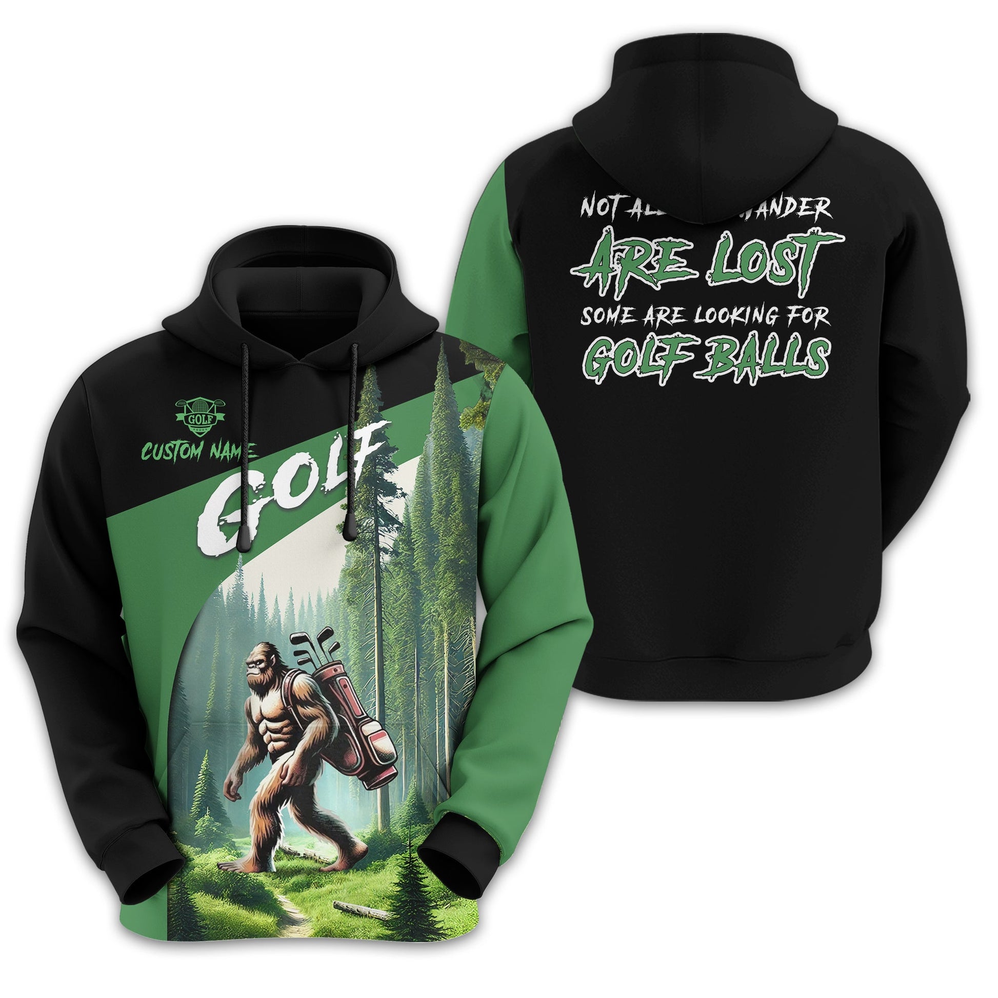 Not All Who Wander Are Lost Bigfoot Custom Golf Shirt, Funny Golf Shirt, Gift For Golfer