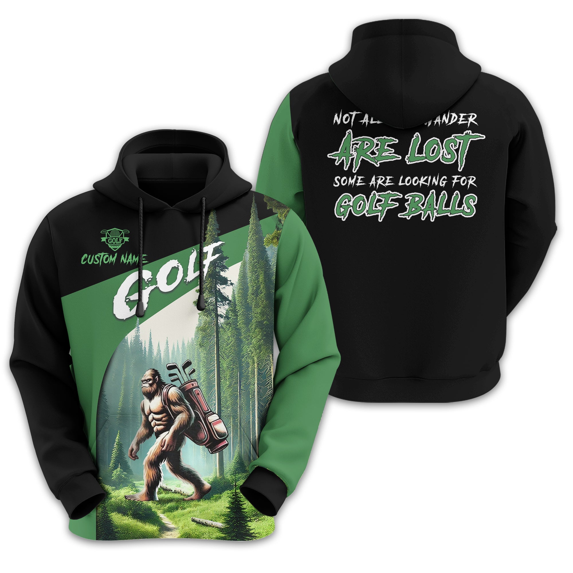 Not All Who Wander Are Lost Bigfoot Custom Golf Shirt, Funny Golf Shirt, Gift For Golfer