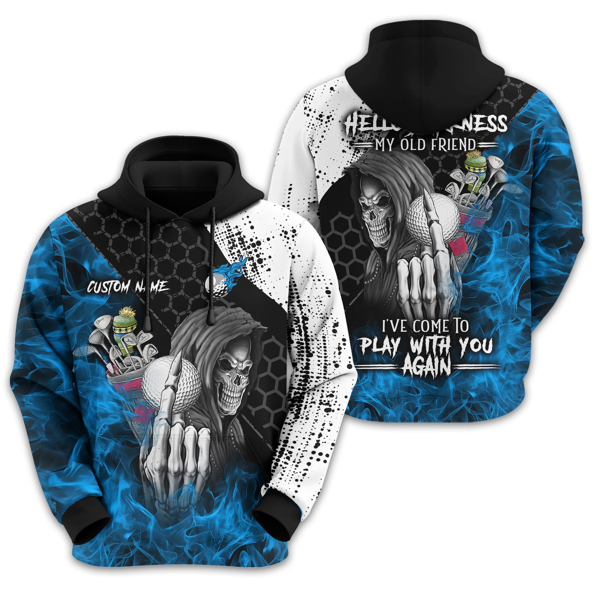 Hello Darkness My Old Friend Custom Golf Shirt, Present For Golfer