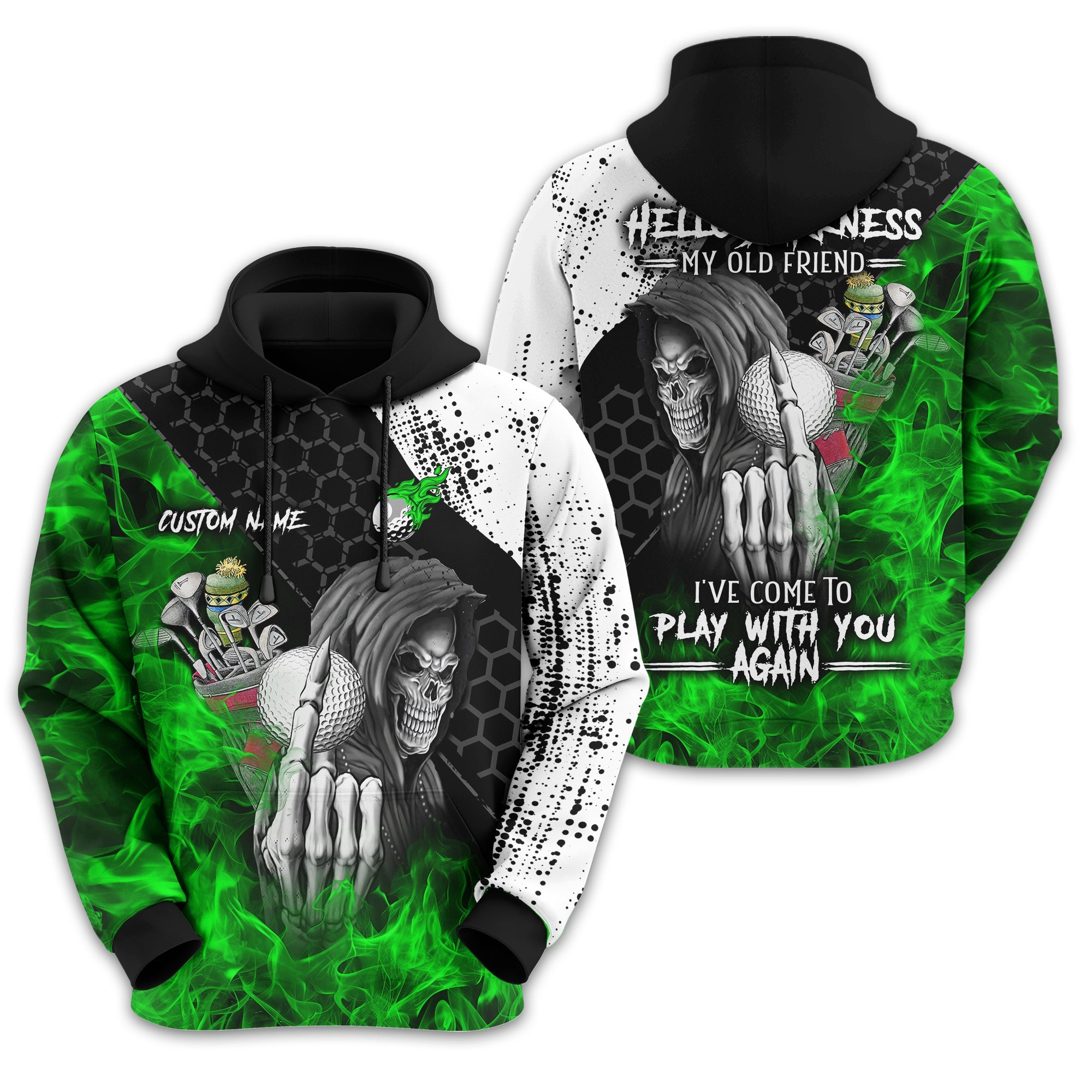 Hello Darkness My Old Friend Custom Golf Shirt, Present For Golfer