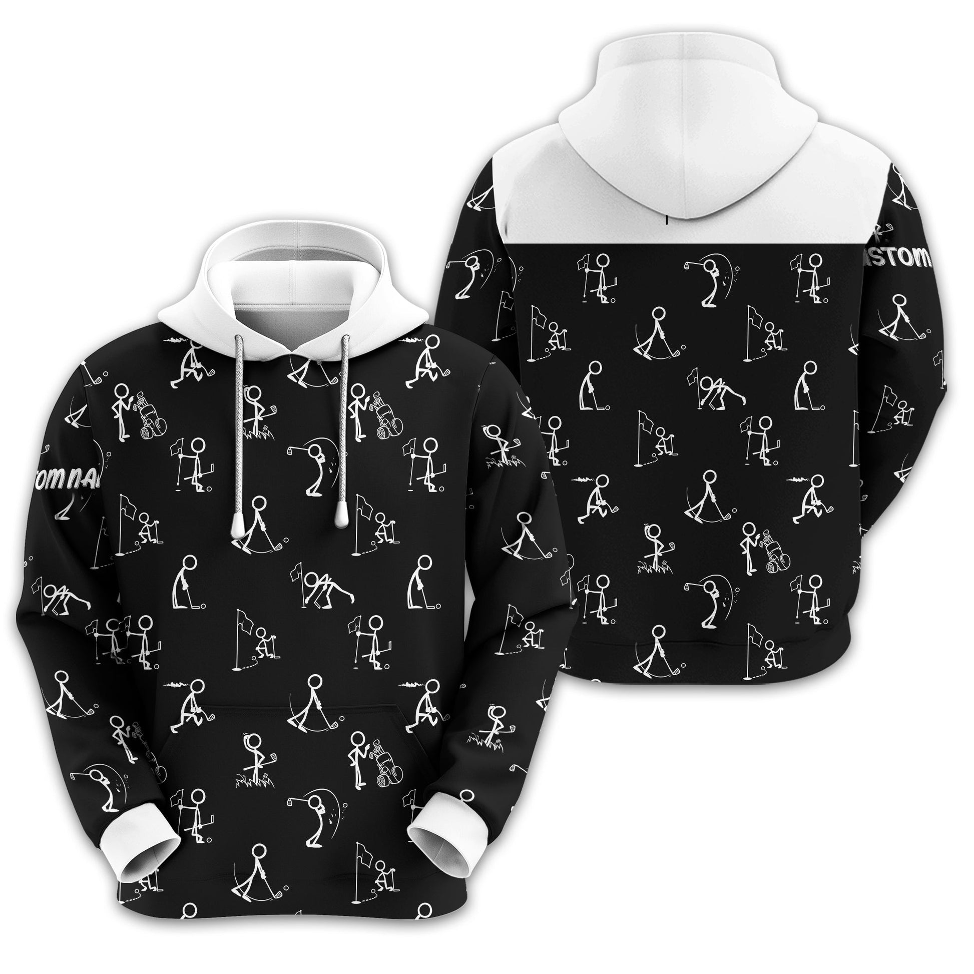 Funny Stick Figure Golf Polo Shirt, Gift For Golfers, Golf Gift For Him