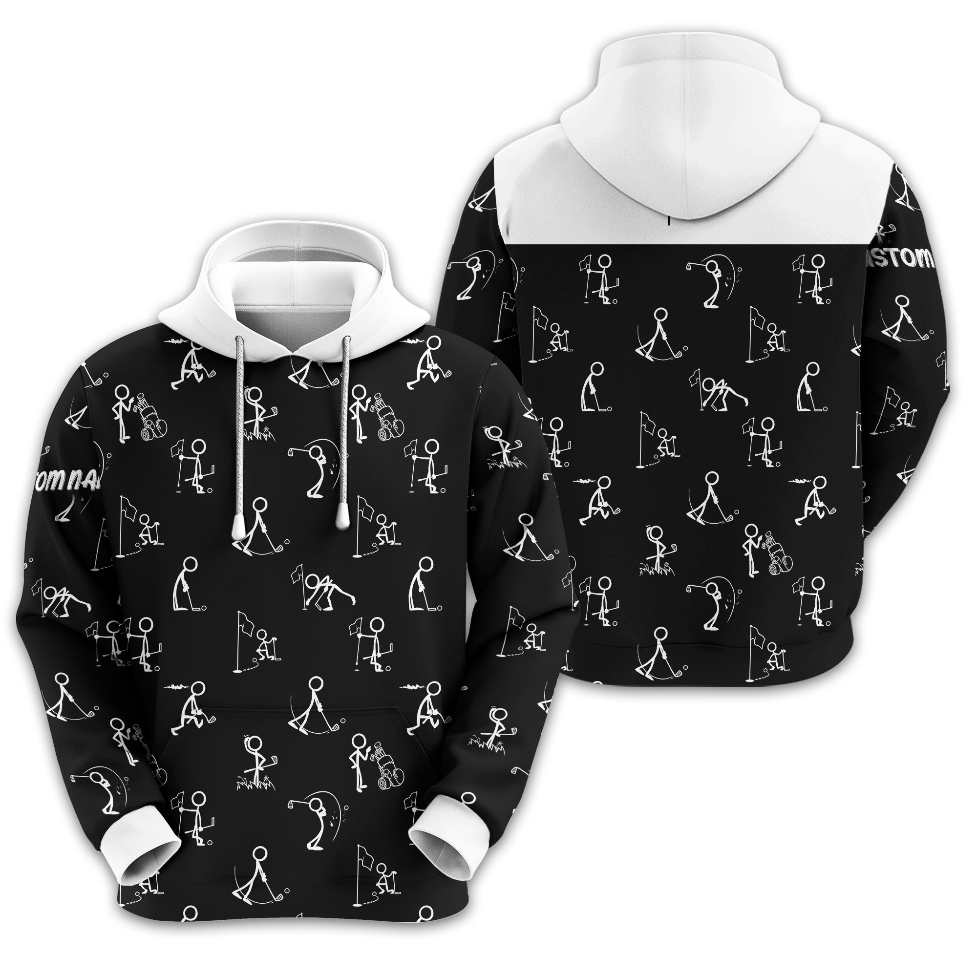 Funny Stick Figure Golf Polo Shirt, Gift For Golfers, Golf Gift For Him