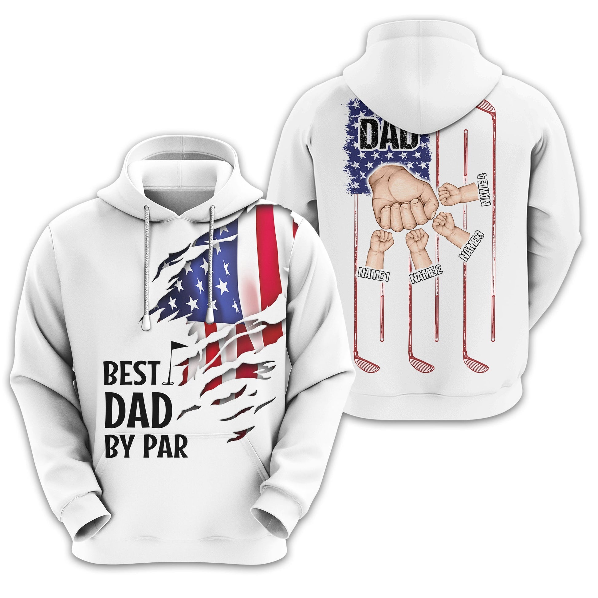 Best Dad By Par Custom Golf Polo Shirt, Gift For Golfers, Golf Gift For Men