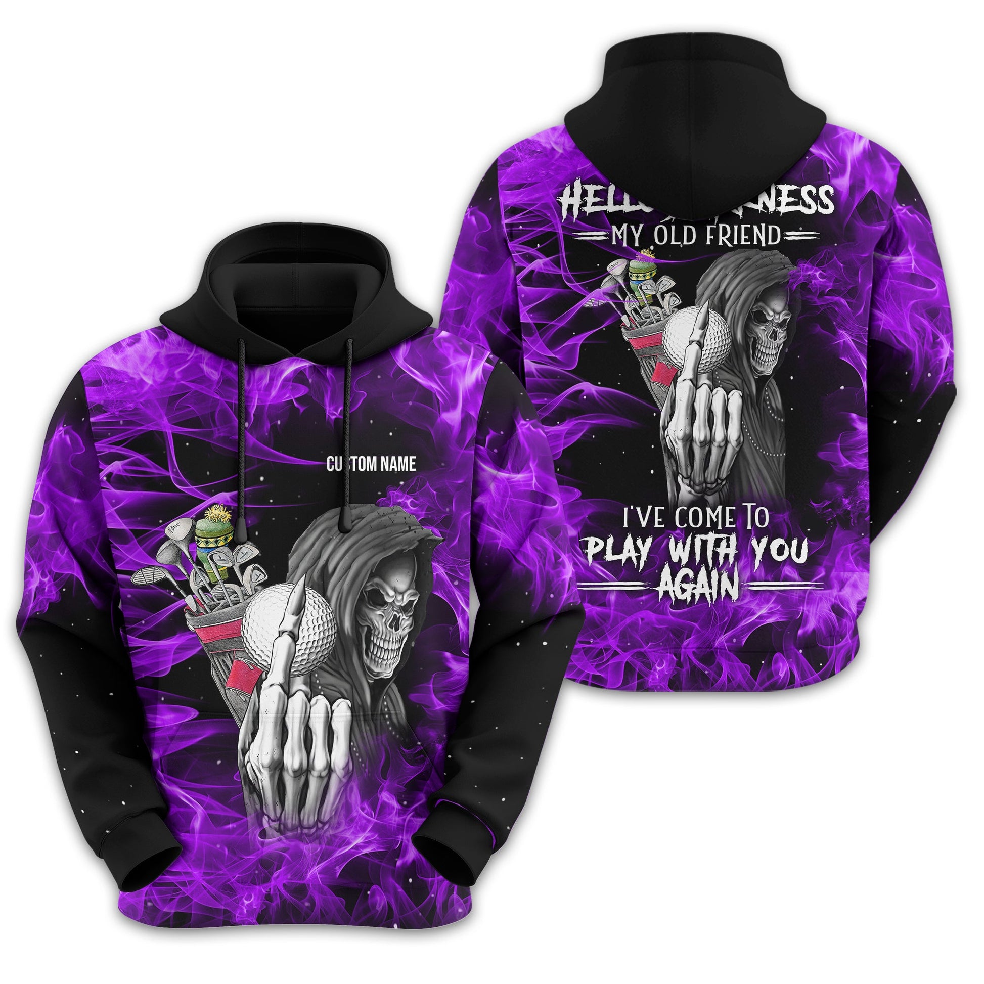 Hello Darkness My Old Friend Personalized Golf Polo Shirt, Golf Shirt For Men, Gift For Golfers