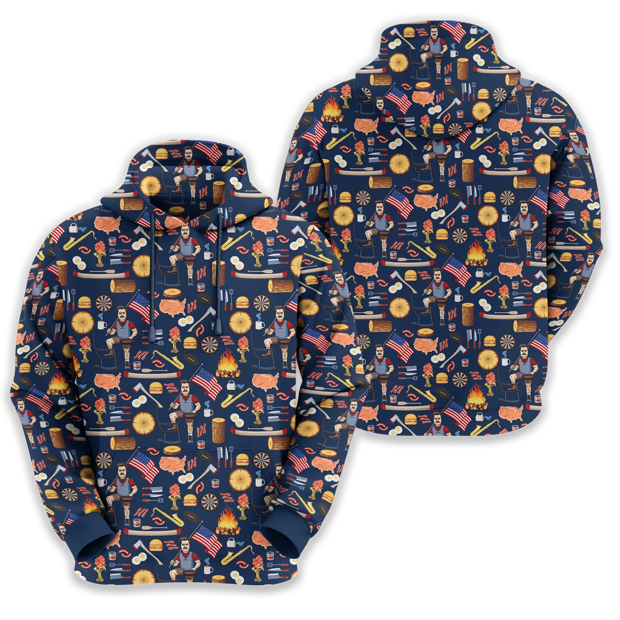 Ron Swanson Men's Golf Polo Shirt, Golfing Apparel, Gift For Golfers