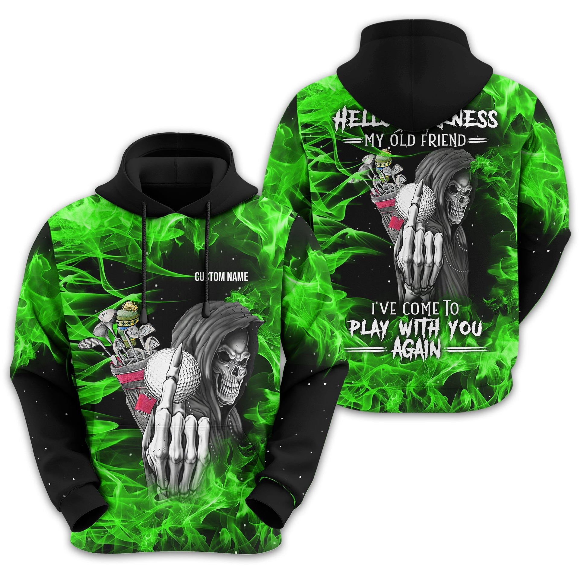 Hello Darkness My Old Friend Personalized Golf Polo Shirt, Golf Shirt For Men, Gift For Golfers