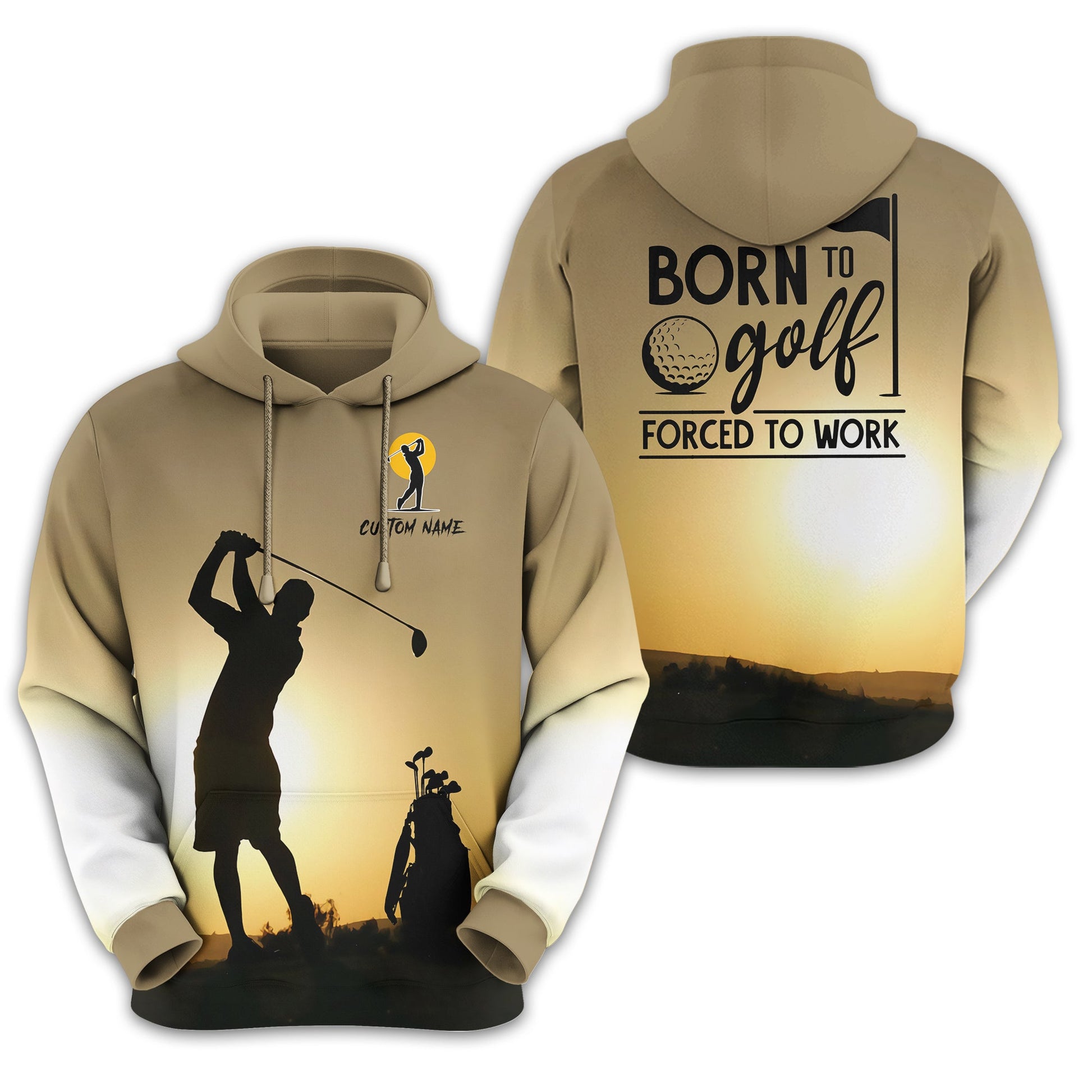 Born To Golf Forced To Work Custom Golf Polo Shirt, Golf Shirt, Gift For Golfers