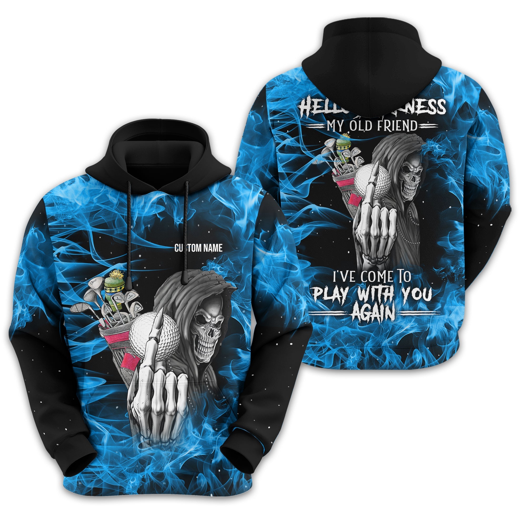 Hello Darkness My Old Friend Personalized Golf Polo Shirt, Golf Shirt For Men, Gift For Golfers