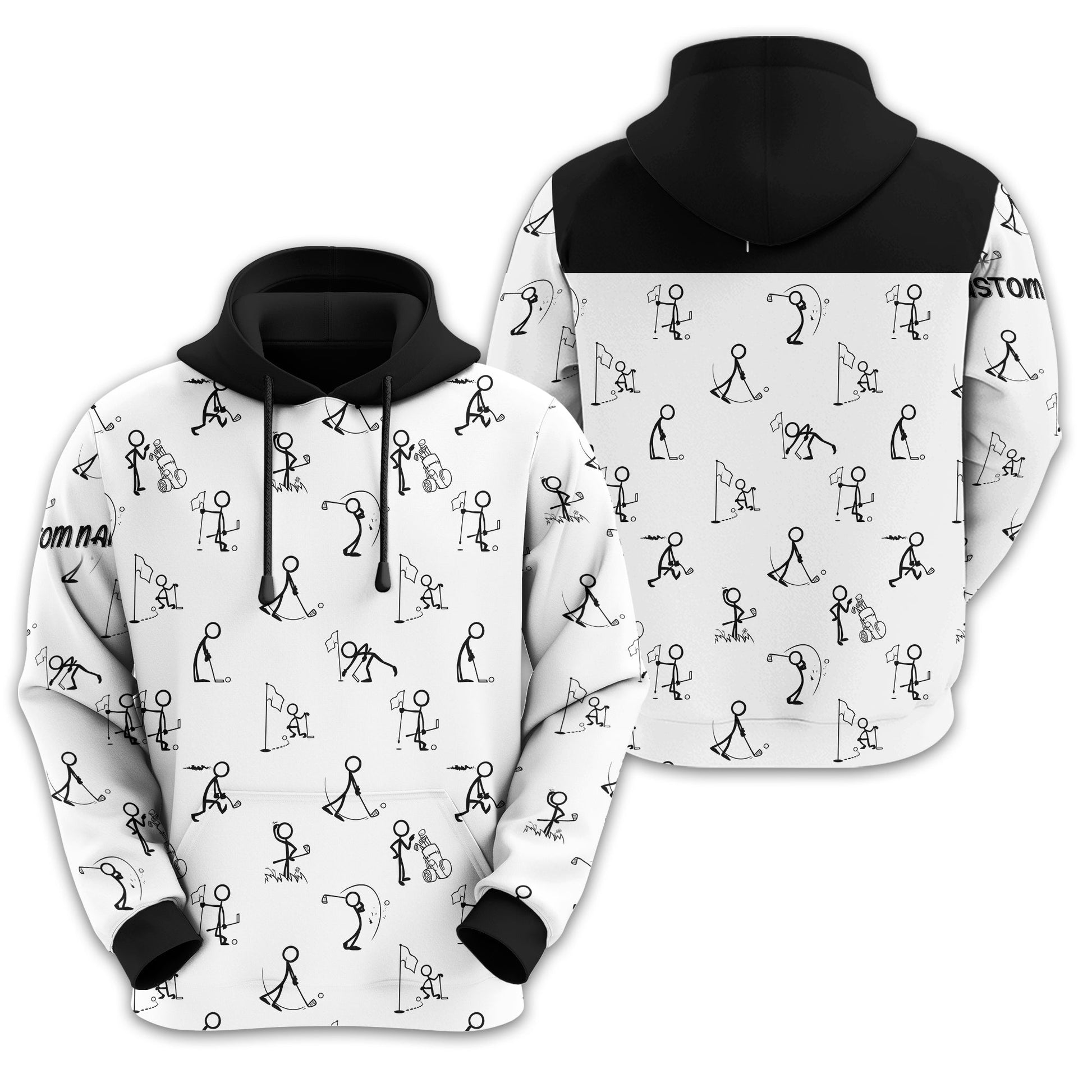 Funny Stick Figure Golf Polo Shirt, Gift For Golfers, Golf Gift For Men