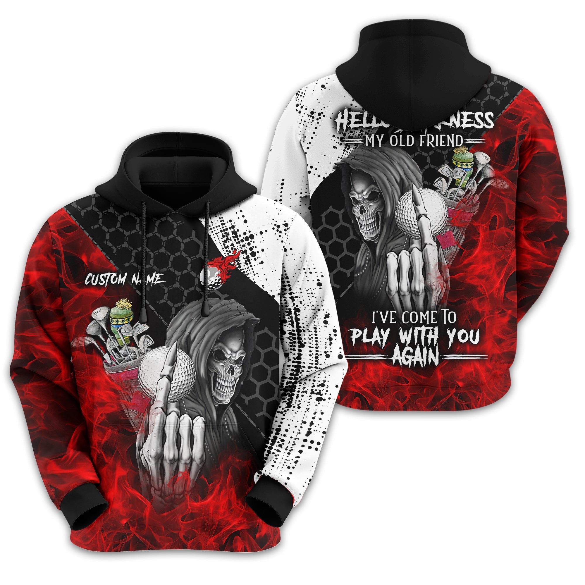 Hello Darkness My Old Friend Custom Golf Shirt, Present For Golfer