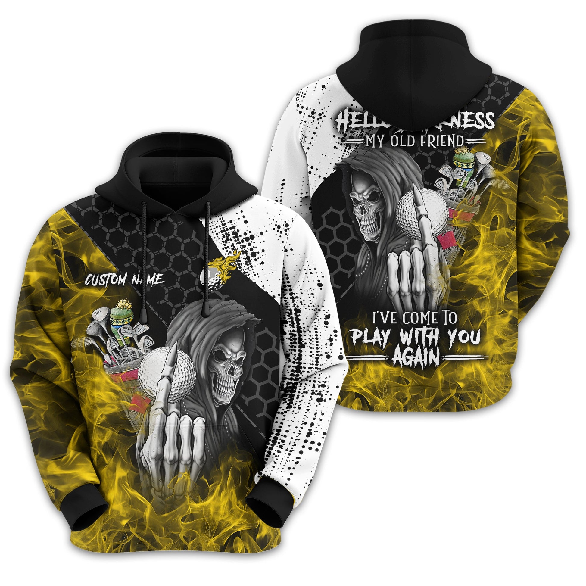 Hello Darkness My Old Friend Custom Golf Shirt, Present For Golfer