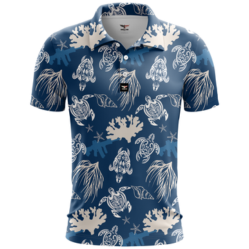 Sea Turtle Golf Polo Shirt, Mens Golf Gift, Golf Lover Gift