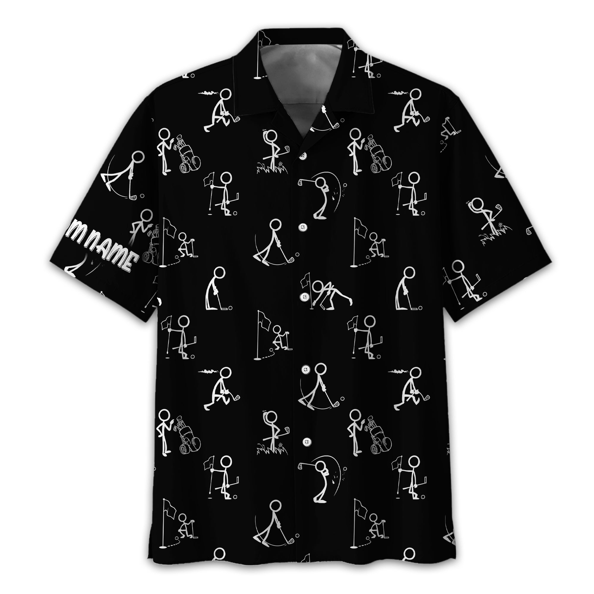 Funny Stick Figure Golf Polo Shirt, Gift For Golfers, Golf Gift For Him