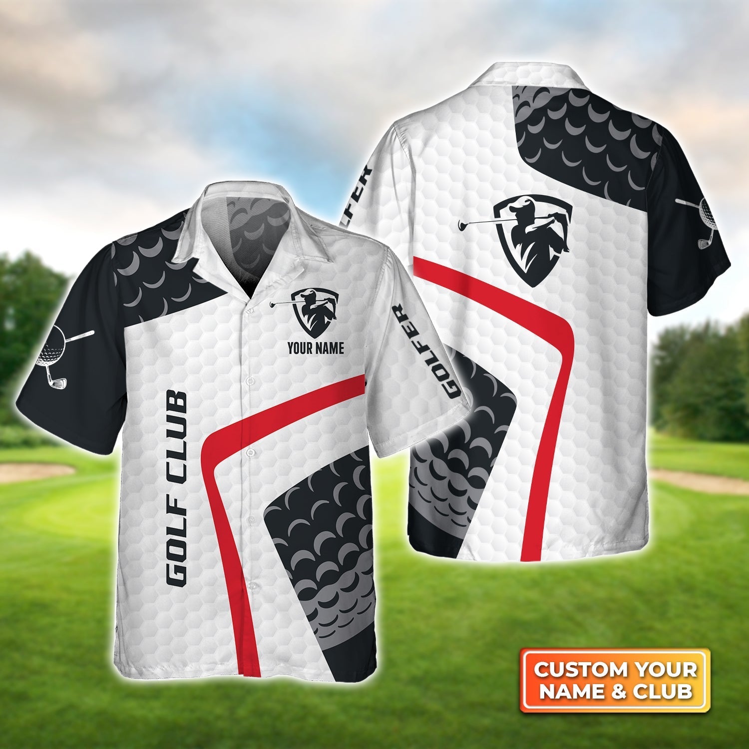 Unisex 3D Graphic Golf Club - Personalized Name 3D Hawaiian Shirt