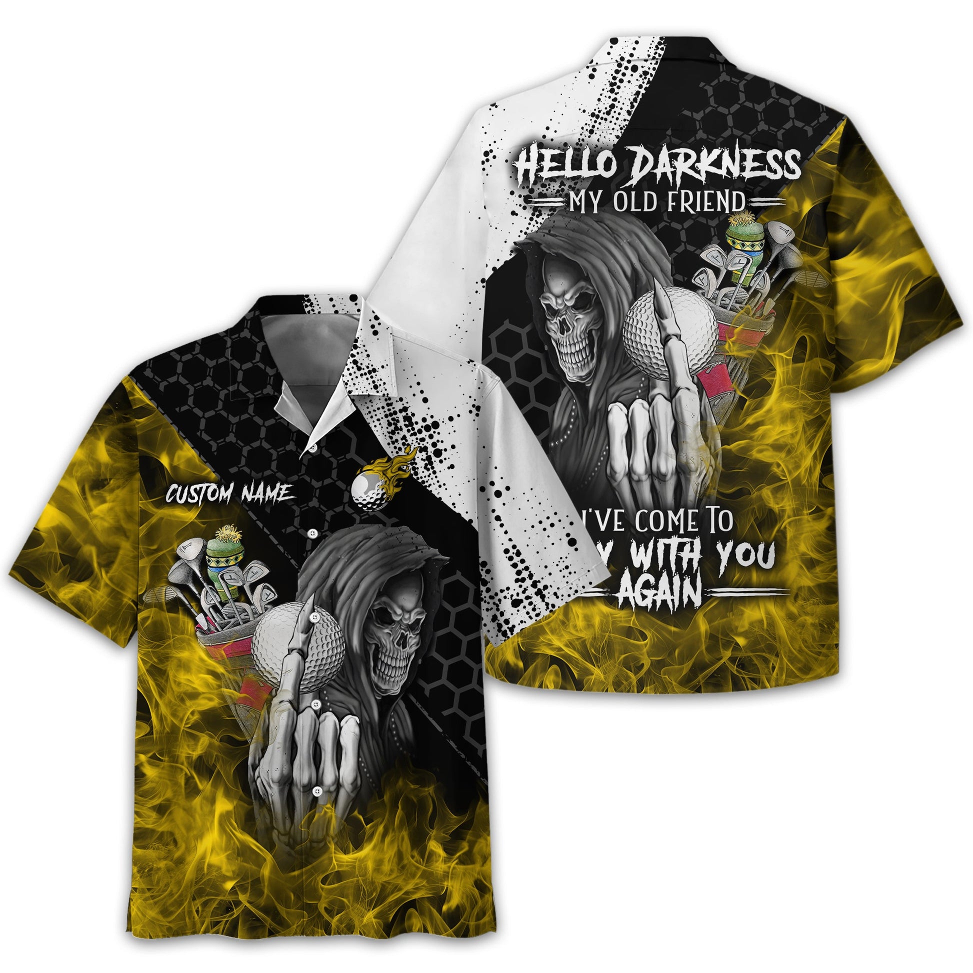 Hello Darkness My Old Friend Custom Golf Shirt, Present For Golfer
