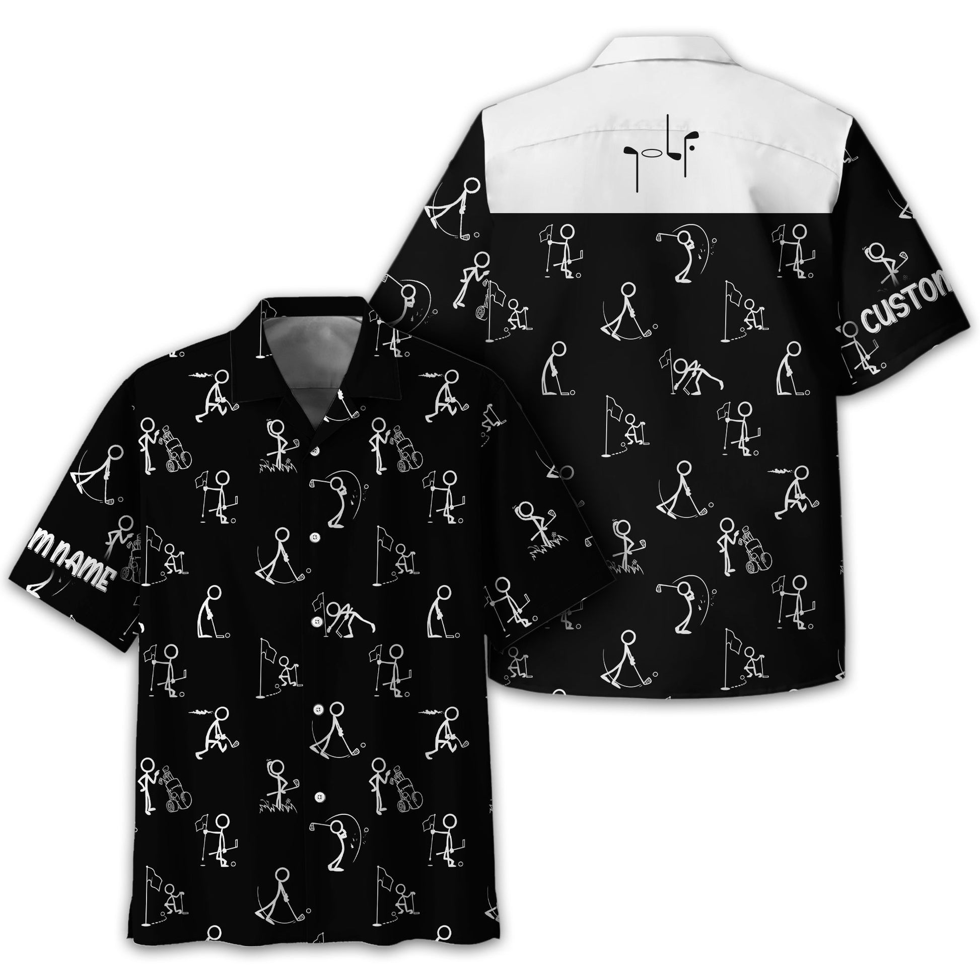 Funny Stick Figure Golf Polo Shirt, Gift For Golfers, Golf Gift For Him