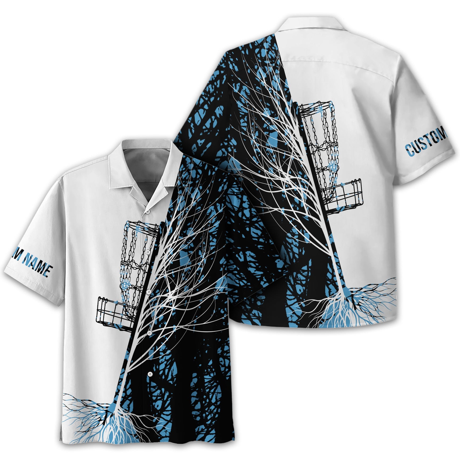 Personalized Tree And Basket Golf Polo Shirt, Gift For Golfers, Golf Gift For Men