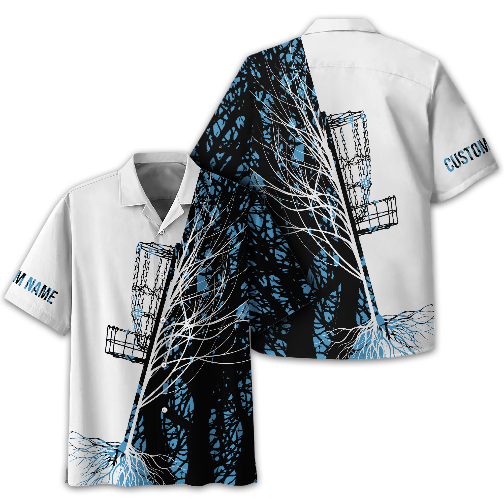 Personalized Tree And Basket Golf Polo Shirt, Gift For Golfers, Golf Gift For Men