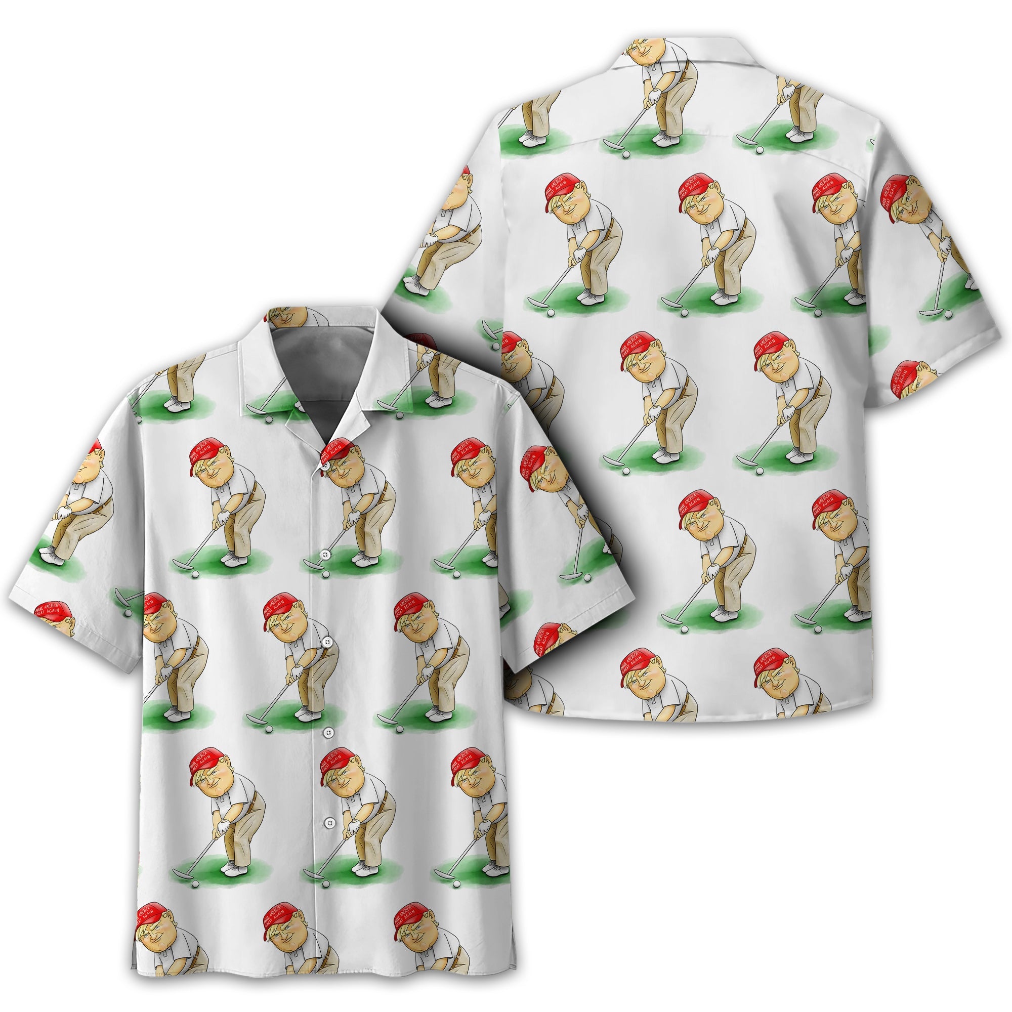 Trump Presidential Men's Golf Polo Shirt, Funny Golf Shirt, Gift For Golfers