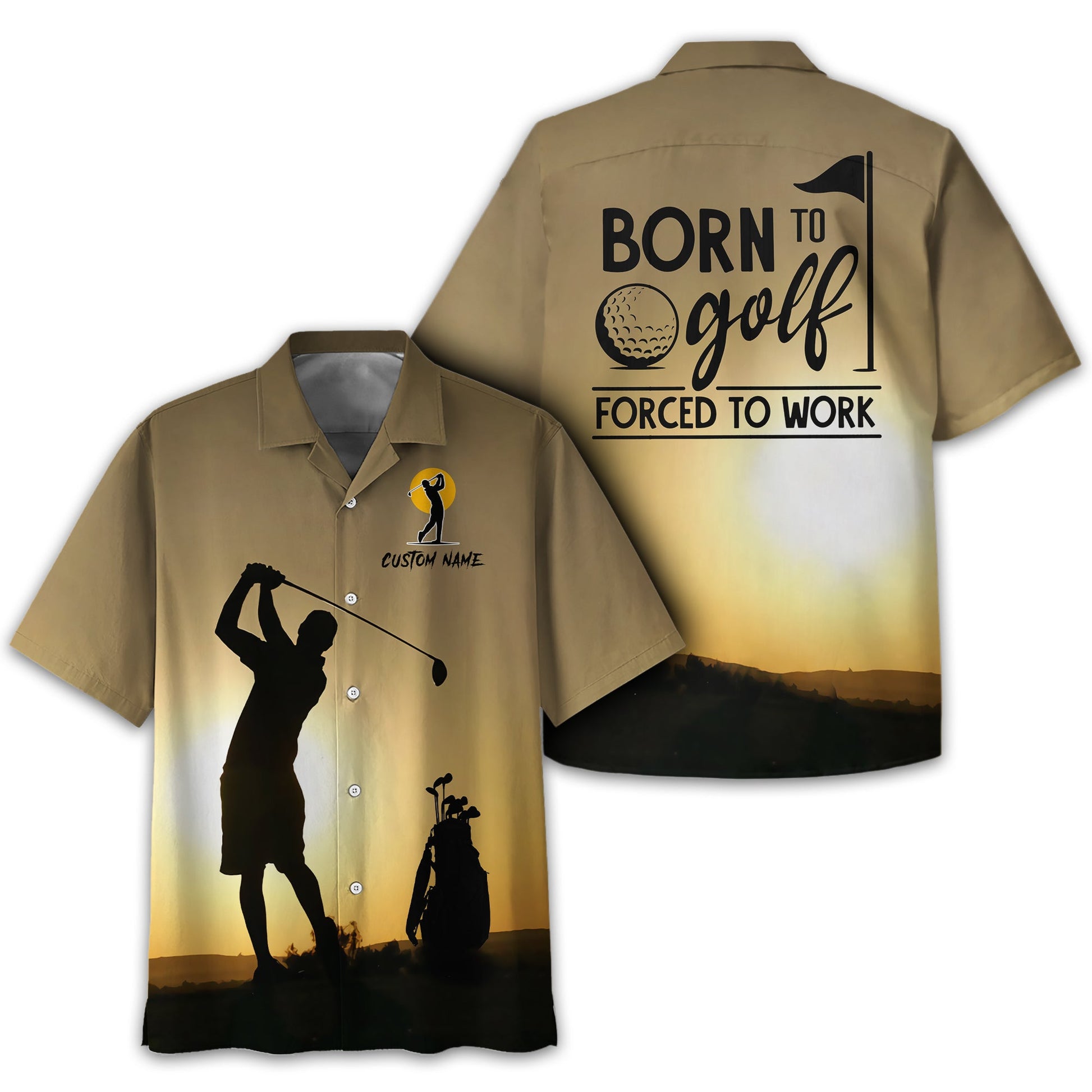 Born To Golf Forced To Work Custom Golf Polo Shirt, Golf Shirt, Gift For Golfers