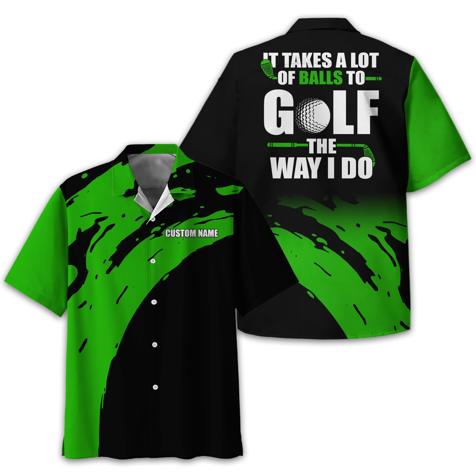 It Takes A Lot Of Balls To Golf The Way I Do Personalized Golf Polo Shirt, Golf Shirt For Men, Gift For Golfers