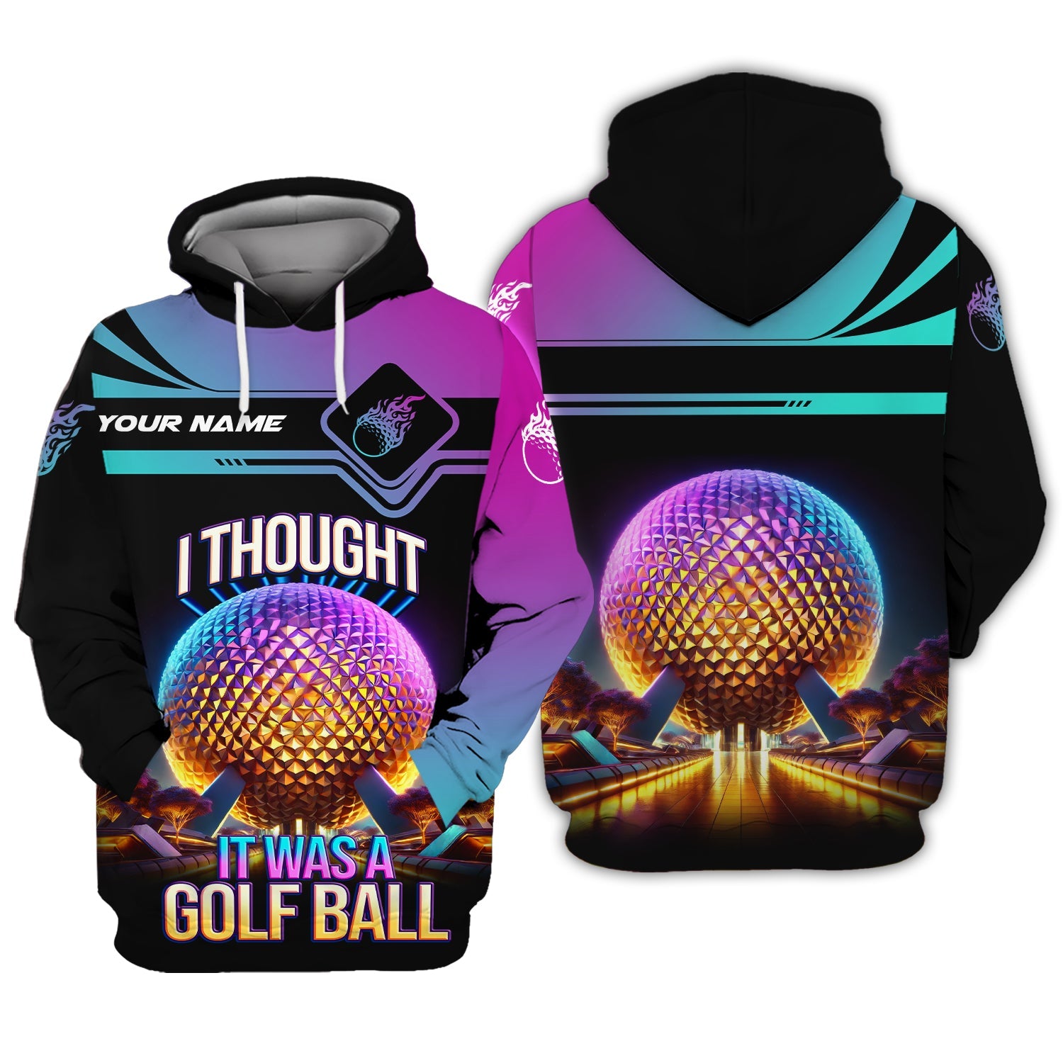 I Thought It Was A Golf Ball Custom Golf Polo Shirt, Gift For Golfers, Golf Gift Ideas, Funny Golf Shirt