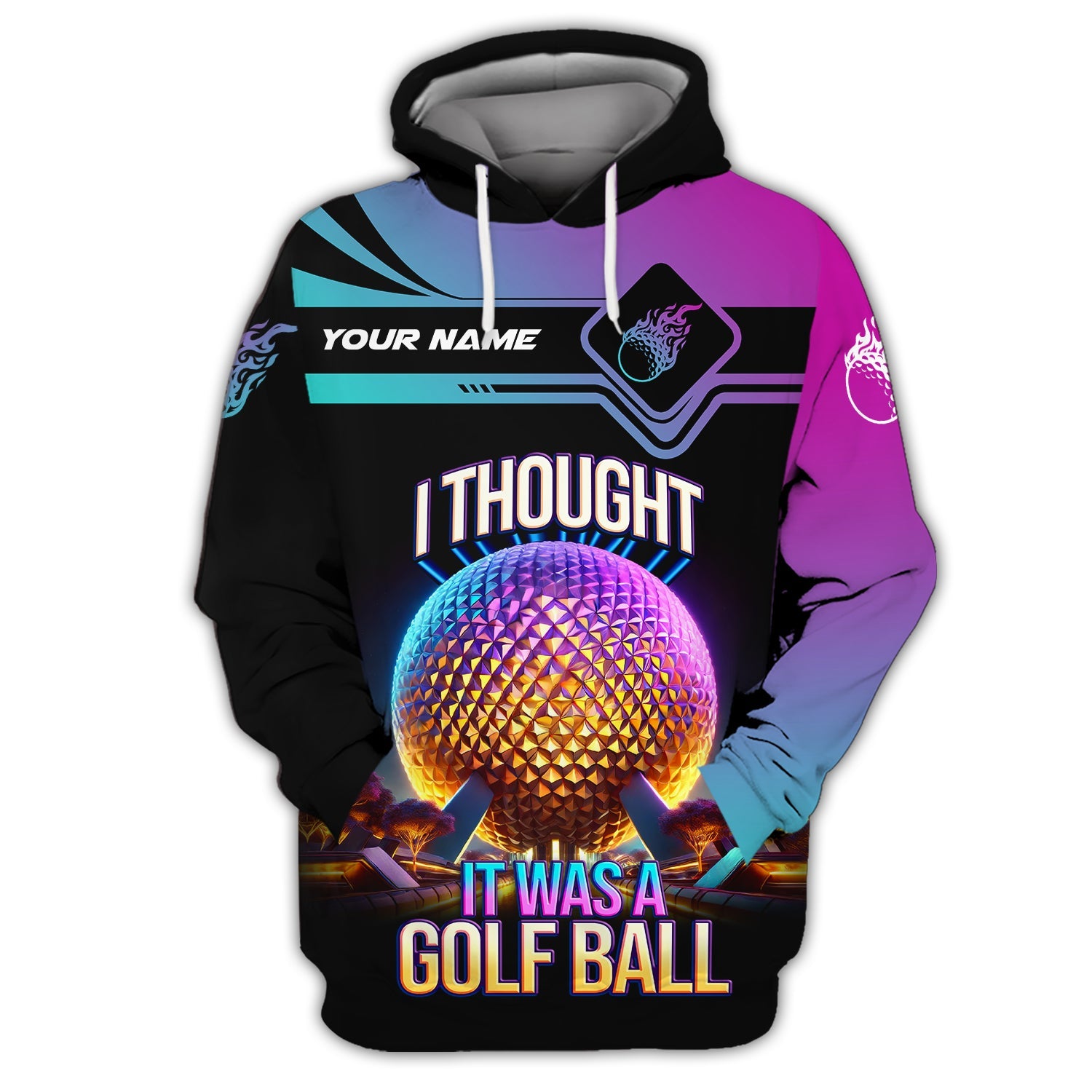 I Thought It Was A Golf Ball Custom Golf Polo Shirt, Gift For Golfers, Golf Gift Ideas, Funny Golf Shirt