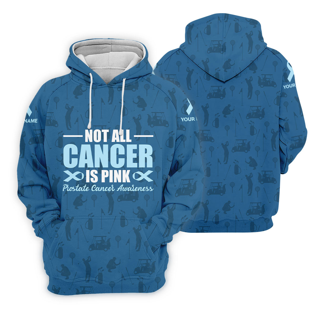 Not All Cancer Is Pink Prostate Cancer Awareness Golf Tops For Men, Mens Golf Polo Shirts