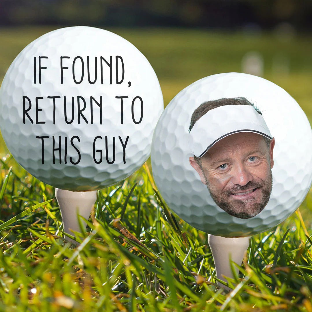 If Found Return To This Guy Custom Face Golf Balls, Funny Golf Balls, Gift For Dad