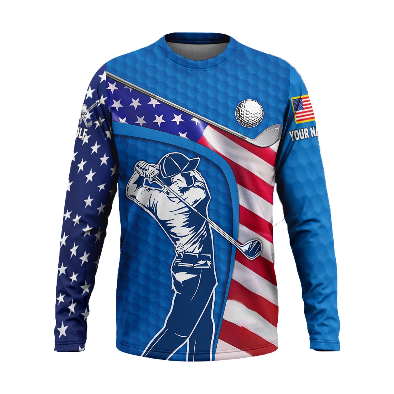 Blue Custom Men's Golf Polo Shirt, Golfing Apparel, Mens Golf Gift