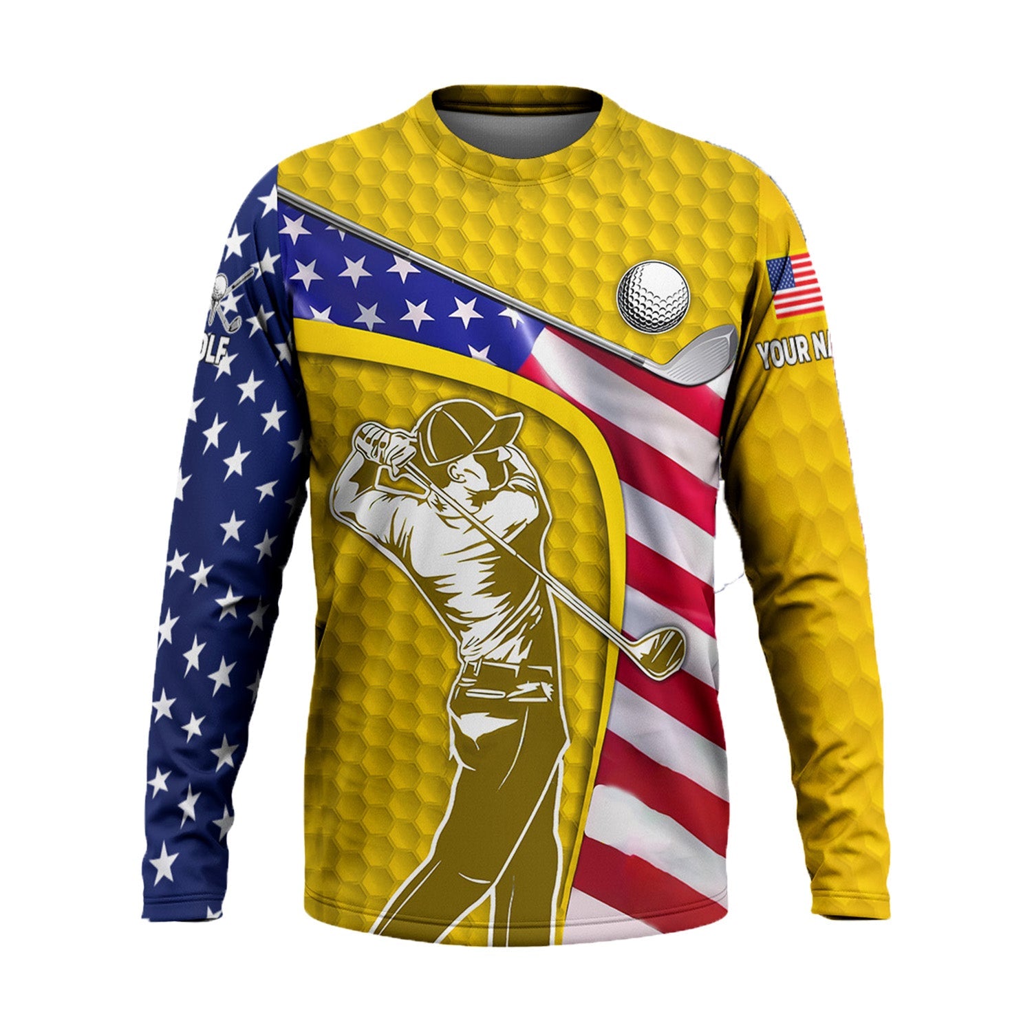 Yellow Custom Men's Golf Polo Shirt, Golfing Apparel, Mens Golf Gift