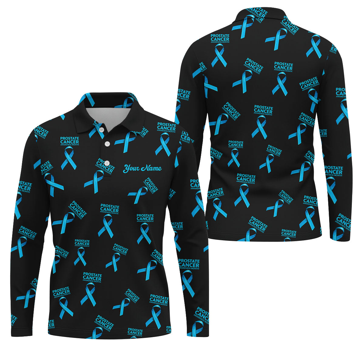 Prostate Cancer Awareness Blue Ribbon Golf Tops For Men, Unique Gift For Golfer, Golfing Apparel