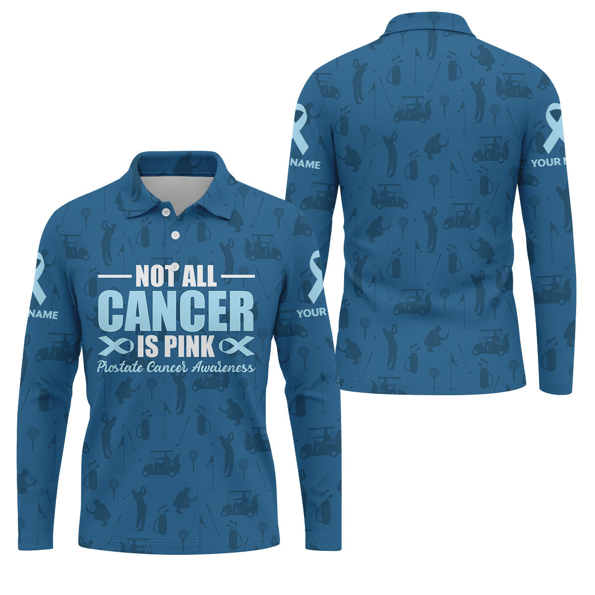 Not All Cancer Is Pink Prostate Cancer Awareness Golf Tops For Men, Mens Golf Polo Shirts