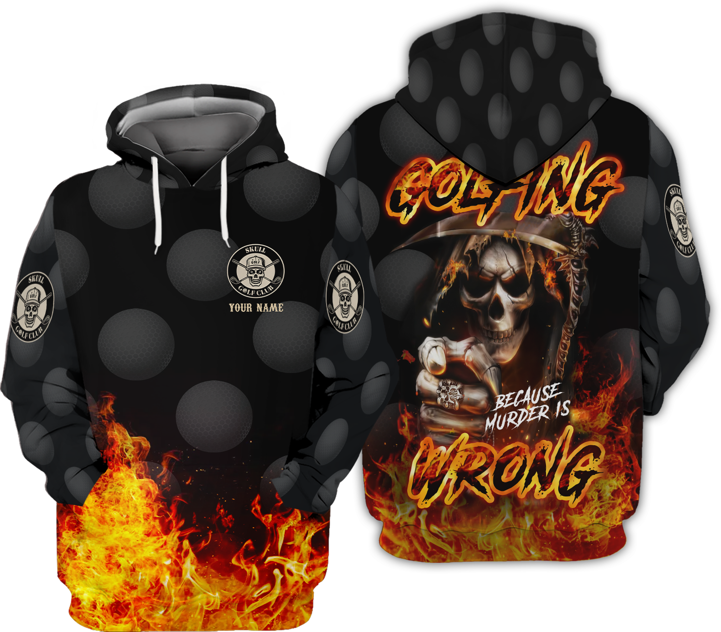 Golfing Wrong Skull Custom Golf Shirt, Gift For Golfers, Golf Gift For Men