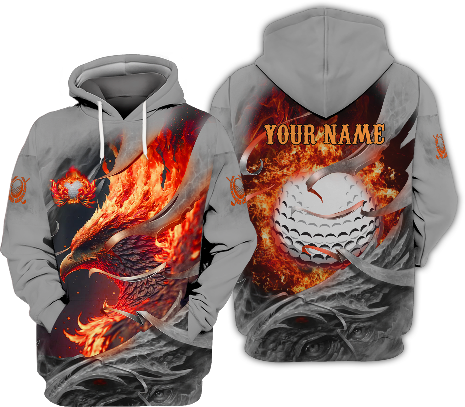 Red Phoenix Custom Golf Polo Shirt, Golf Apparel, Golf Gift For Men