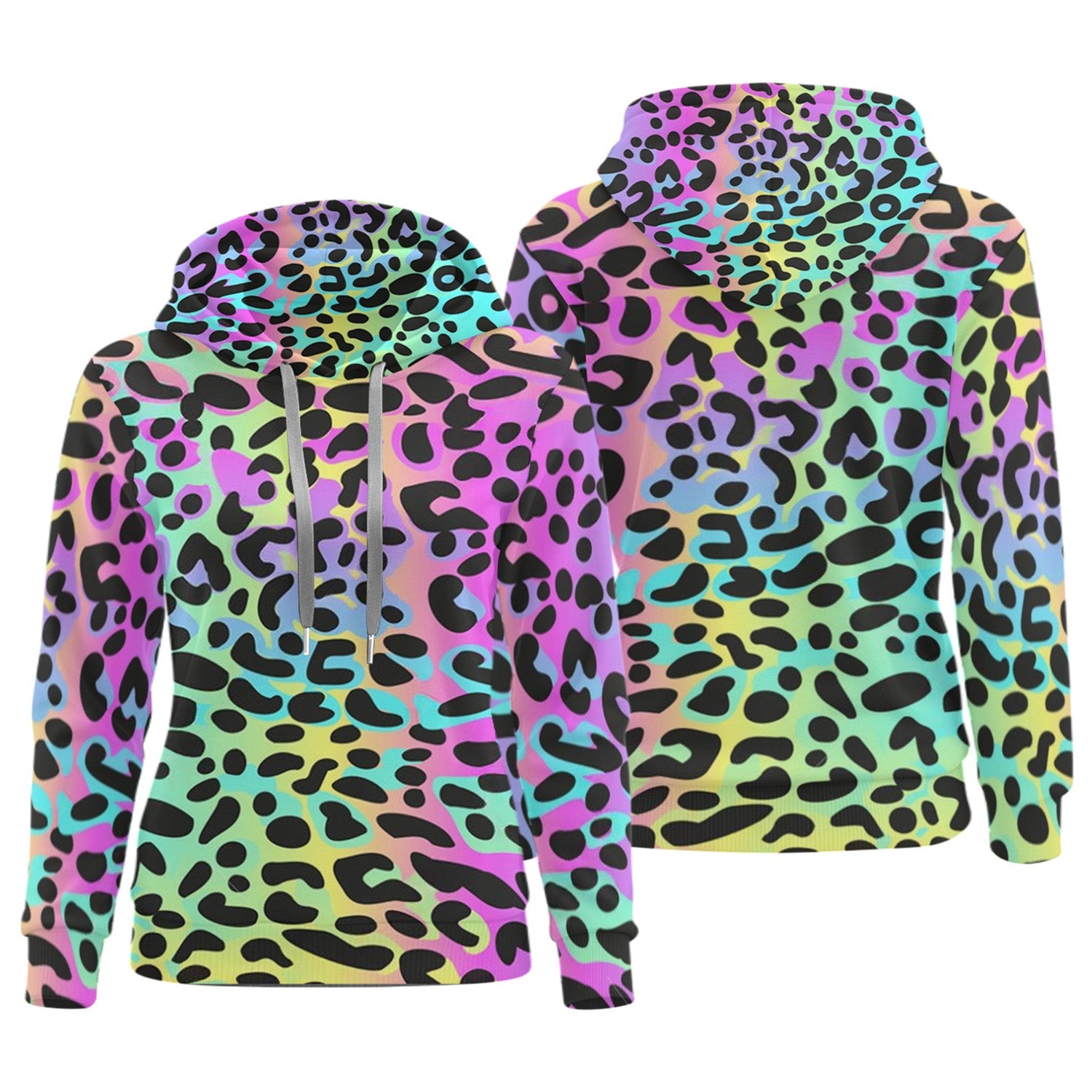 Rainbow Leopard Print Womens Golf Polo Shirt, Golfing Apparel, Womens Golf Gifts