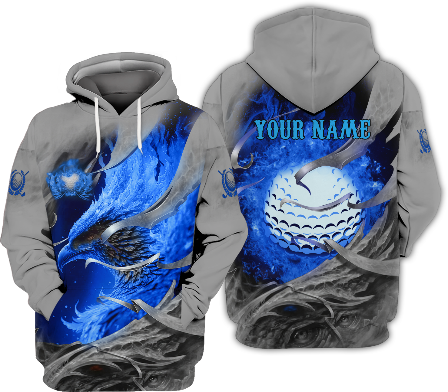 Blue Phoenix Custom Golf Polo Shirt, Golf Apparel, Golf Gift For Men