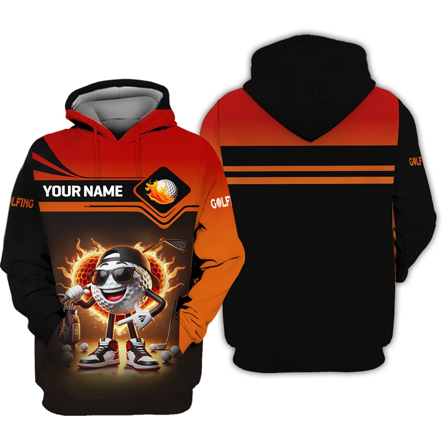 Cool Golf Ball Shirt, Custom Funny Men's Golf Polo Shirt, Golfing Apparel, Gift For Golfers